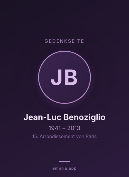 Gedenkportrait von Jean-Luc Benoziglio