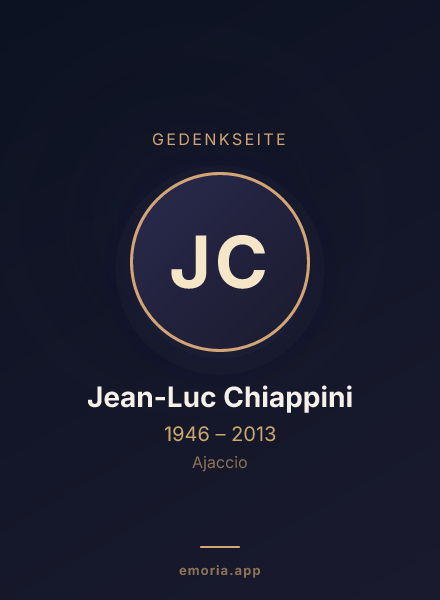 Gedenkportrait von Jean-Luc Chiappini
