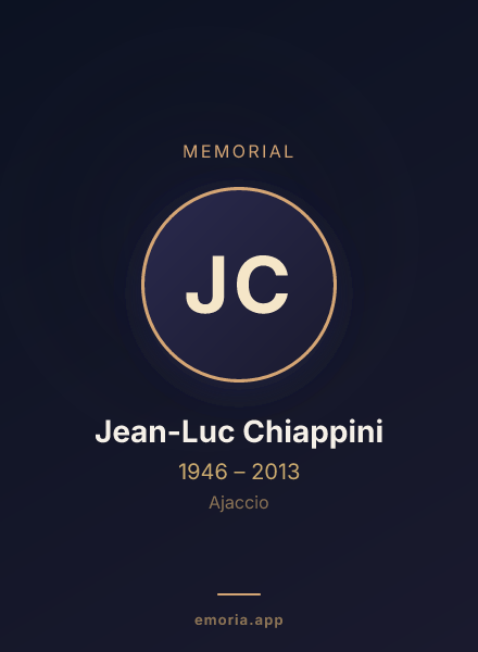 Memorial portrait of Jean-Luc Chiappini