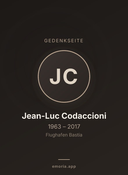 Gedenkportrait von Jean-Luc Codaccioni