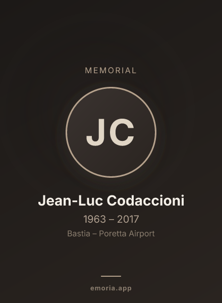 Memorial portrait of Jean-Luc Codaccioni
