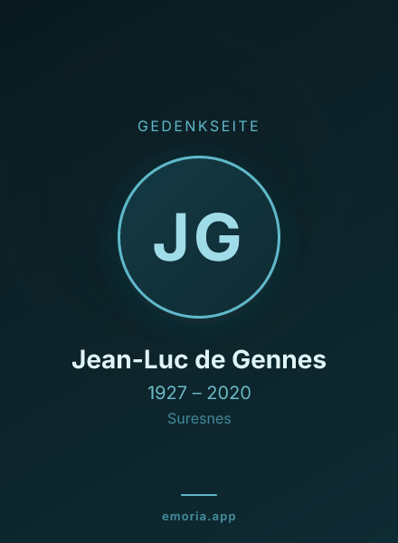 Gedenkportrait von Jean-Luc de Gennes