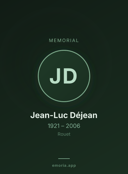 Memorial portrait of Jean-Luc Déjean