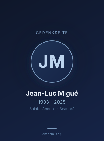 Gedenkportrait von Jean-Luc Migué