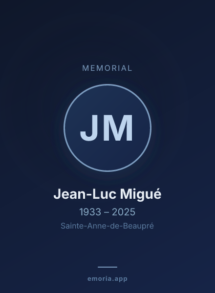 Memorial portrait of Jean-Luc Migué