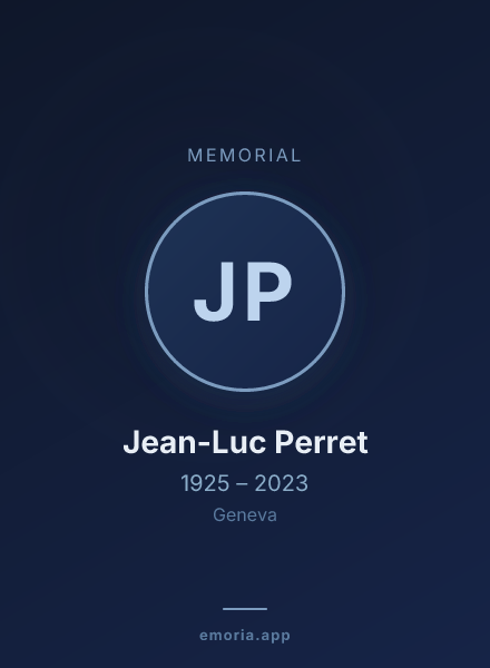 Memorial portrait of Jean-Luc Perret