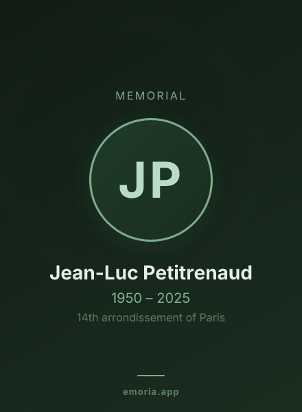 Memorial portrait of Jean-Luc Petitrenaud