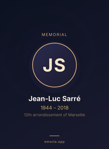 Memorial portrait of Jean-Luc Sarré