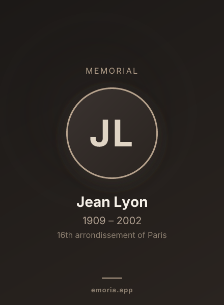 Memorial portrait of Jean Lyon
