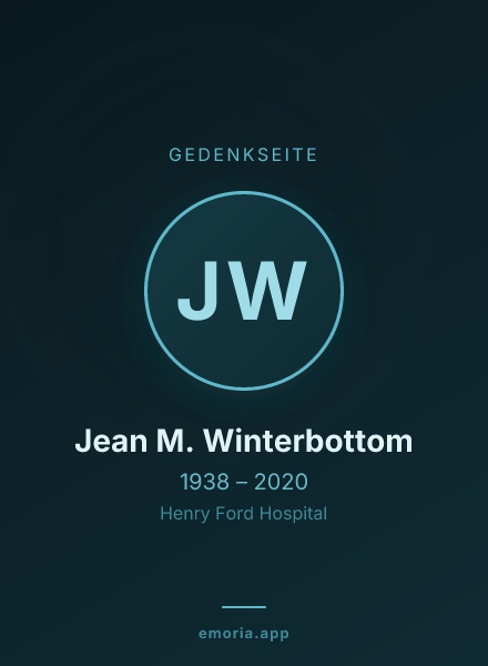 Gedenkportrait von Jean M. Winterbottom