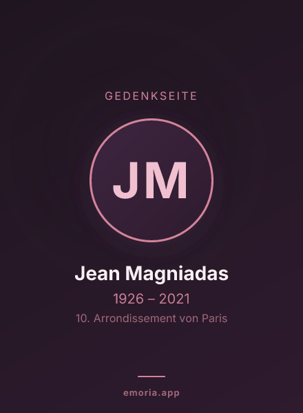 Gedenkportrait von Jean Magniadas