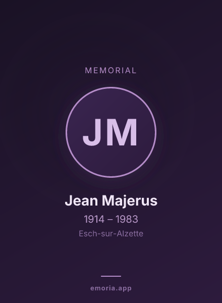 Memorial portrait of Jean Majerus