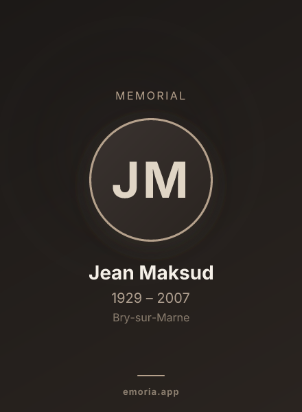 Memorial portrait of Jean Maksud