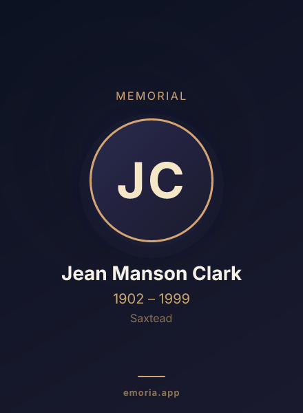 Memorial portrait of Jean Manson Clark