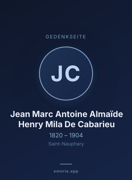 Gedenkportrait von Jean Marc Antoine Almaïde Henry Mila De Cabarieu
