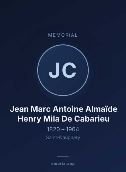 Memorial portrait of Jean Marc Antoine Almaïde Henry Mila De Cabarieu