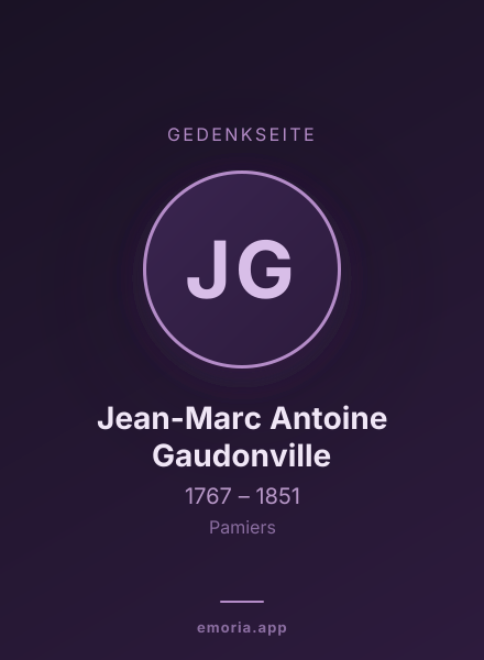 Gedenkportrait von Jean-Marc Antoine Gaudonville