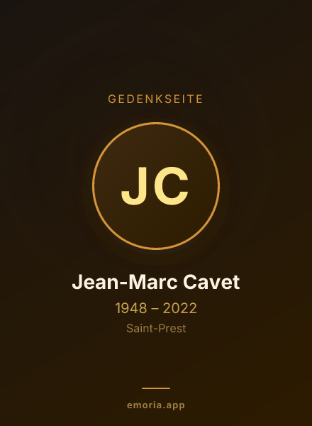 Gedenkportrait von Jean-Marc Cavet