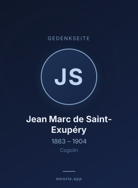 Gedenkportrait von Jean Marc de Saint-Exupéry