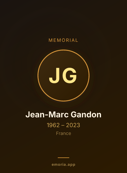 Memorial portrait of Jean-Marc Gandon