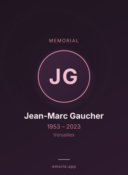 Memorial portrait of Jean-Marc Gaucher