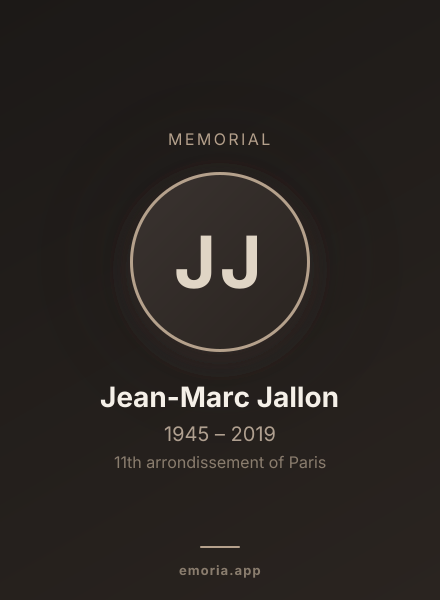 Memorial portrait of Jean-Marc Jallon