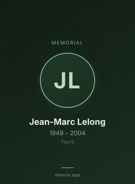 Memorial portrait of Jean-Marc Lelong