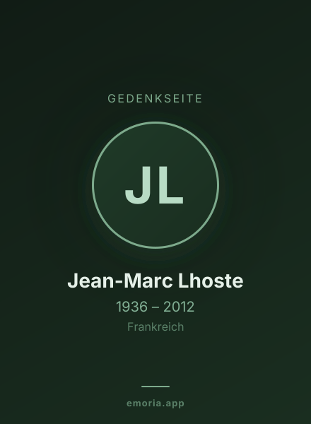 Gedenkportrait von Jean-Marc Lhoste
