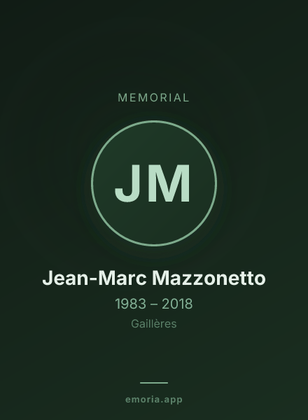 Memorial portrait of Jean-Marc Mazzonetto