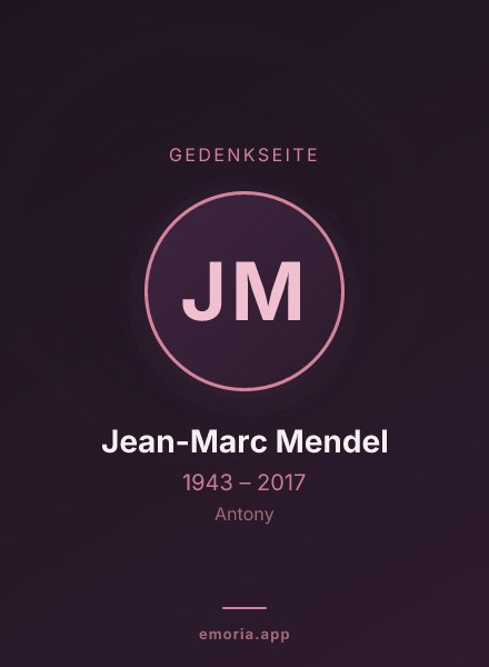 Gedenkportrait von Jean-Marc Mendel
