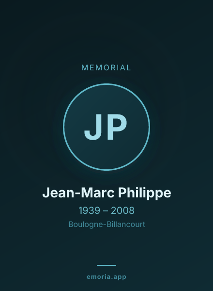 Memorial portrait of Jean-Marc Philippe