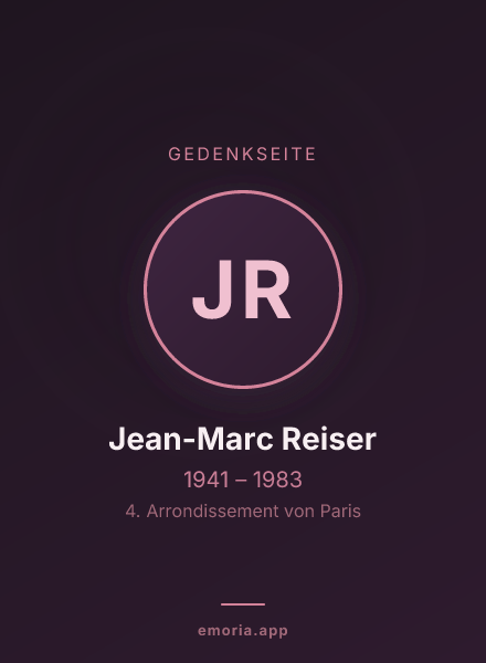 Gedenkportrait von Jean-Marc Reiser