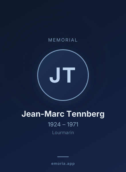 Memorial portrait of Jean-Marc Tennberg