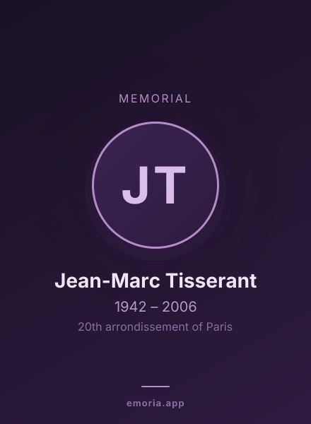 Memorial portrait of Jean-Marc Tisserant