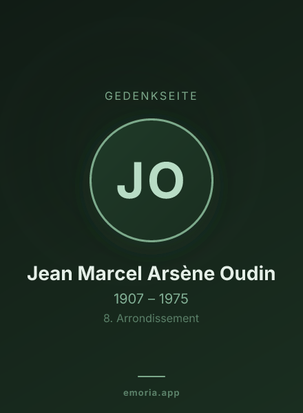 Gedenkportrait von Jean Marcel Arsène Oudin