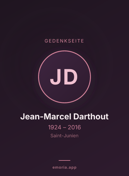 Gedenkportrait von Jean-Marcel Darthout