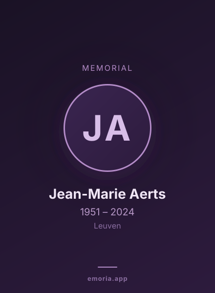 Memorial portrait of Jean-Marie Aerts