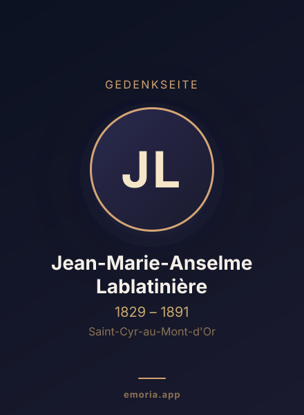 Gedenkportrait von Jean-Marie-Anselme Lablatinière