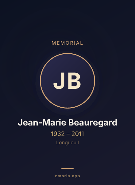 Memorial portrait of Jean-Marie Beauregard