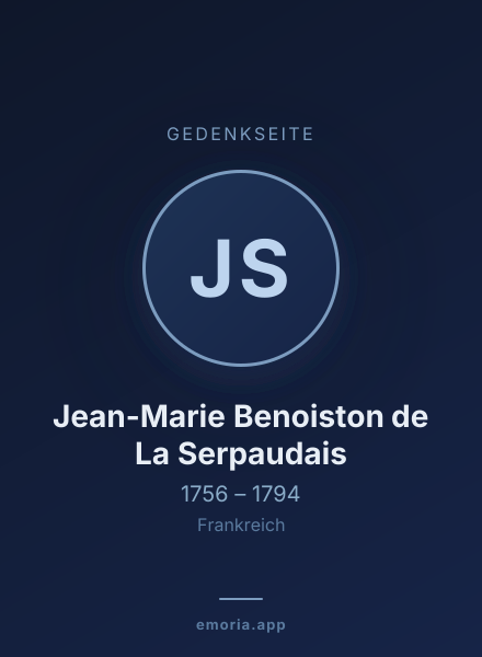 Gedenkportrait von Jean-Marie Benoiston de La Serpaudais