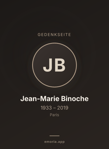 Gedenkportrait von Jean-Marie Binoche