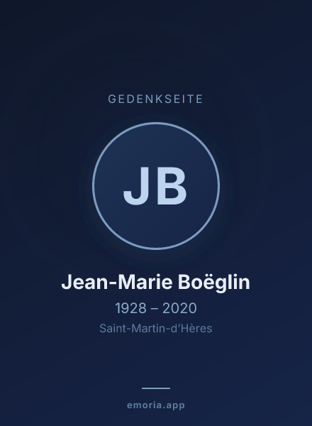 Gedenkportrait von Jean-Marie Boëglin