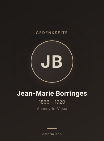 Gedenkportrait von Jean-Marie Borringes