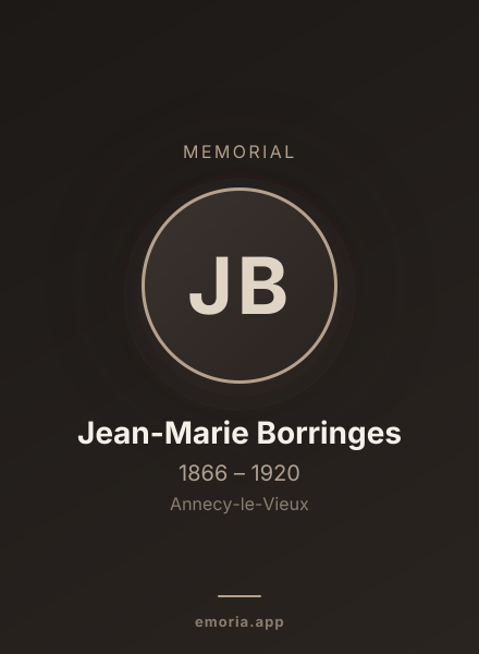 Memorial portrait of Jean-Marie Borringes