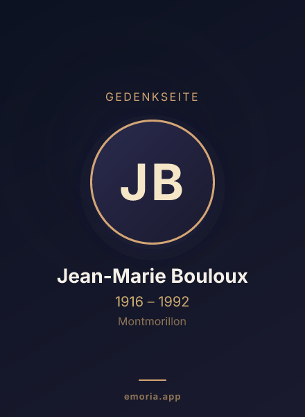 Gedenkportrait von Jean-Marie Bouloux