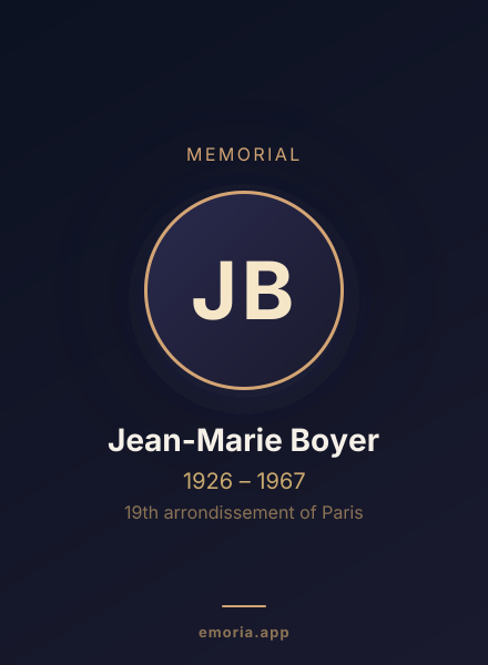 Memorial portrait of Jean-Marie Boyer