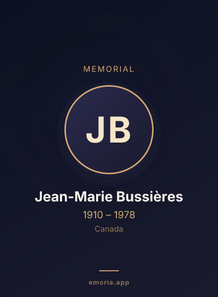 Memorial portrait of Jean-Marie Bussières