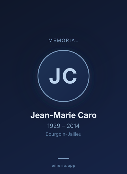 Memorial portrait of Jean-Marie Caro