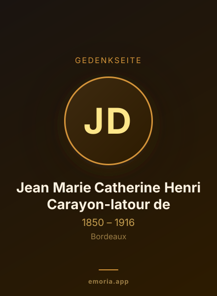 Gedenkportrait von Jean Marie Catherine Henri Carayon-latour de
