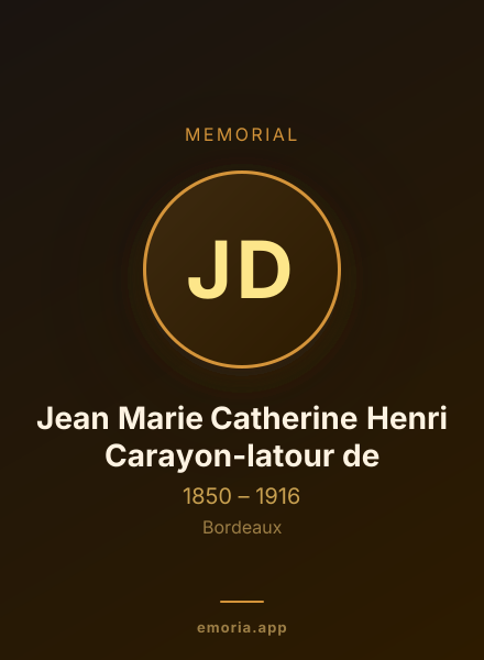 Memorial portrait of Jean Marie Catherine Henri Carayon-latour de